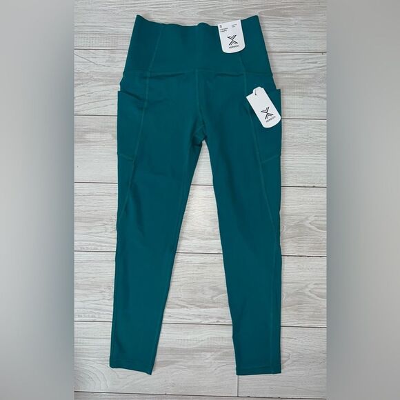 Xersion Anti Odor 7/8 Ankle Leggings High Rise Womens Size small Aqua Green - Picture 1 of 9